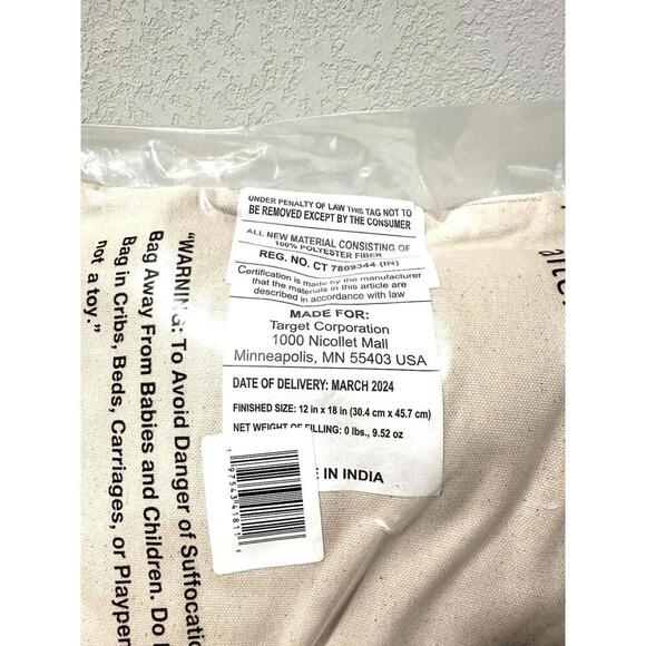 Room Essentials Throw Pillows Set Of 2, Blue/White/Tan Stripped Pillows 12"x18" - Picture 5 of 6